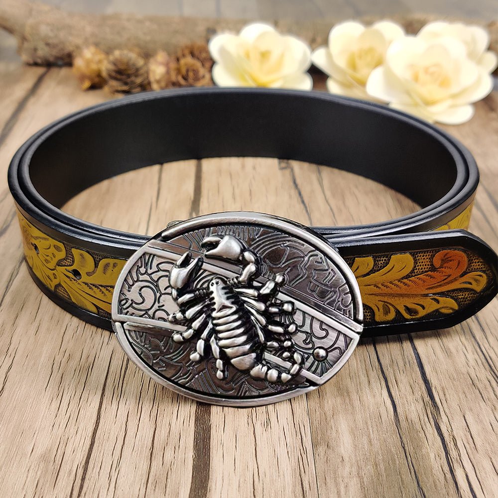 Cool Belt Buckle With Cowboy Country Utility Belt - CowderryBeltScorpion