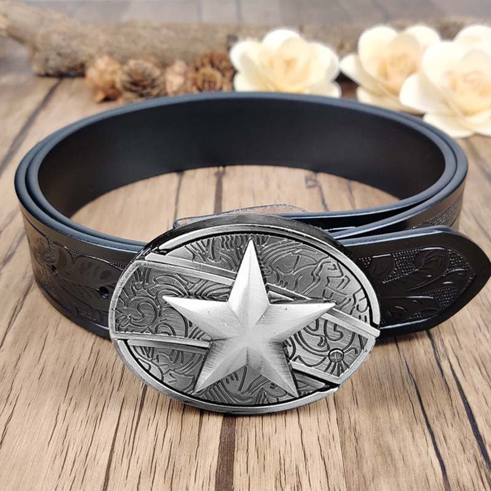 Cool Belt Buckle With Western Black Country Utility Belt - CowderryBeltLone Star