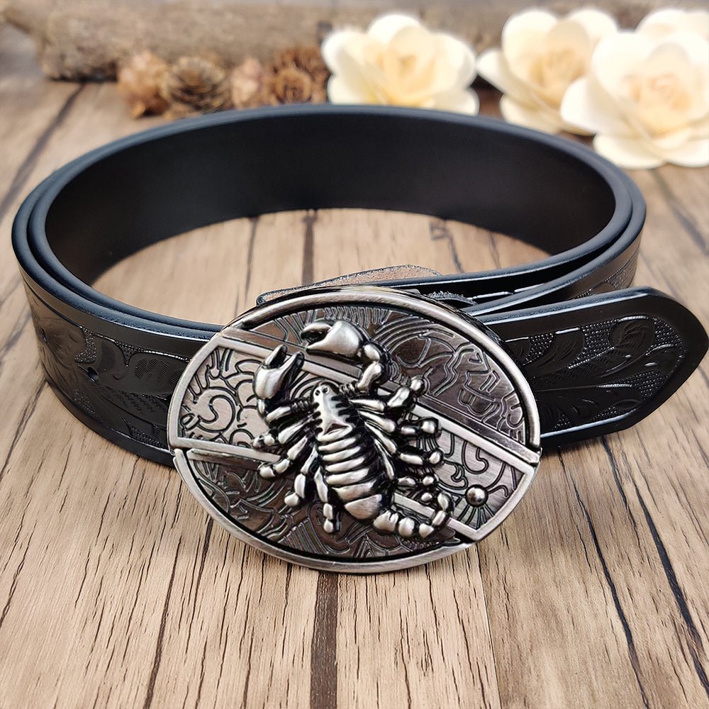 Cool Belt Buckle With Western Black Country Utility Belt - CowderryBeltScorpion