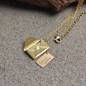 Custom Love Letter Envelope Necklace - CowderryNecklacesGold