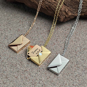 Custom Love Letter Envelope Necklace - CowderryNecklacesGold