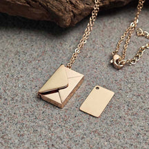 Custom Love Letter Envelope Necklace - CowderryNecklacesRose Gold