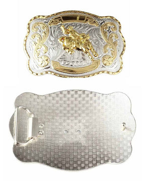 Customized Engraved Name - Big Gold Belt Buckle - CowderryBelt BuckleBull Riding