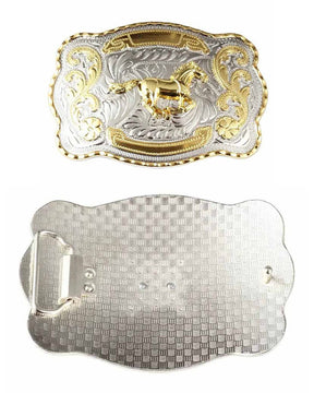 Customized Engraved Name - Big Gold Belt Buckle - CowderryBelt BuckleHorse