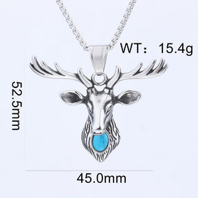 Deer Necklace With Turquoise - CowderryNecklaces