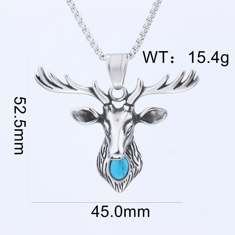 Deer Necklace With Turquoise - CowderryNecklaces