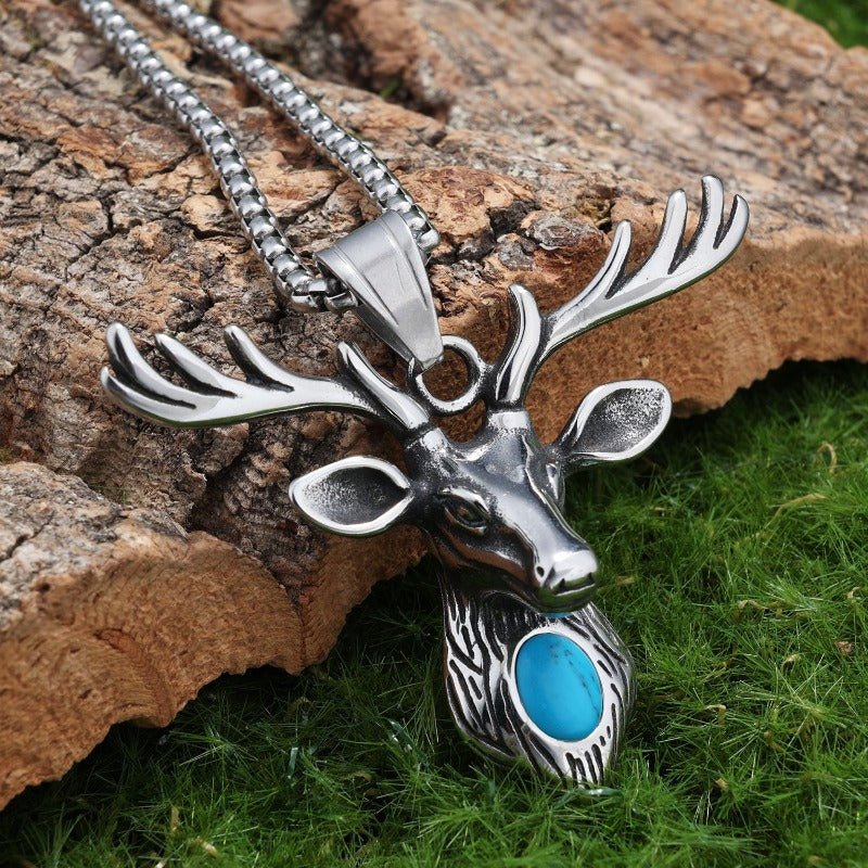 Deer Necklace With Turquoise - CowderryNecklaces