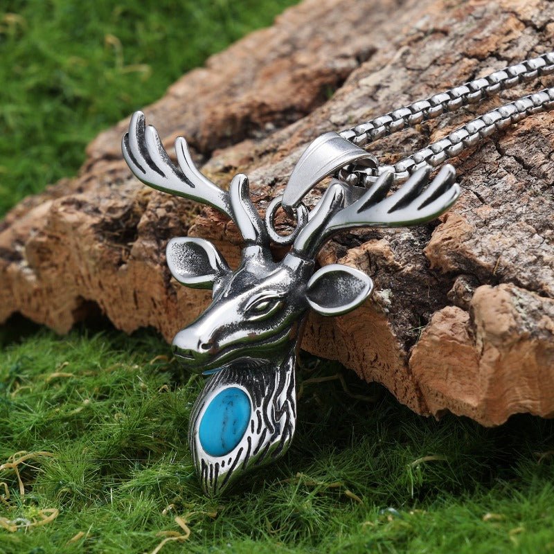 Deer Necklace With Turquoise - CowderryNecklaces