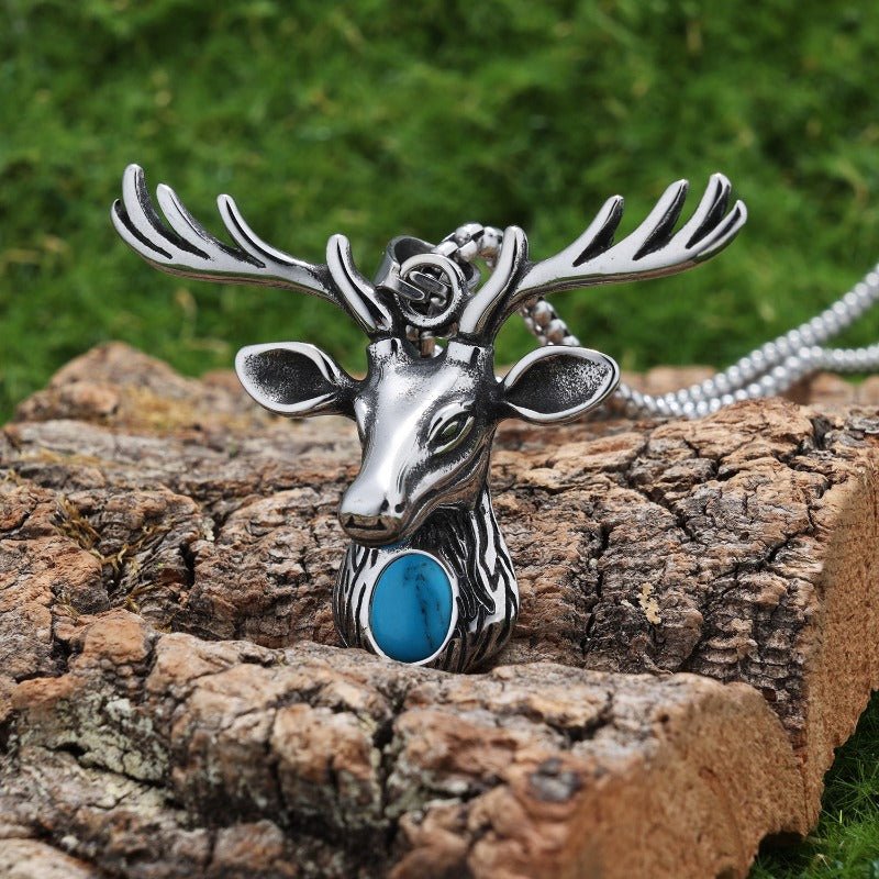 Deer Necklace With Turquoise - CowderryNecklaces