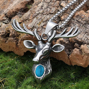 Deer Necklace With Turquoise - CowderryNecklaces