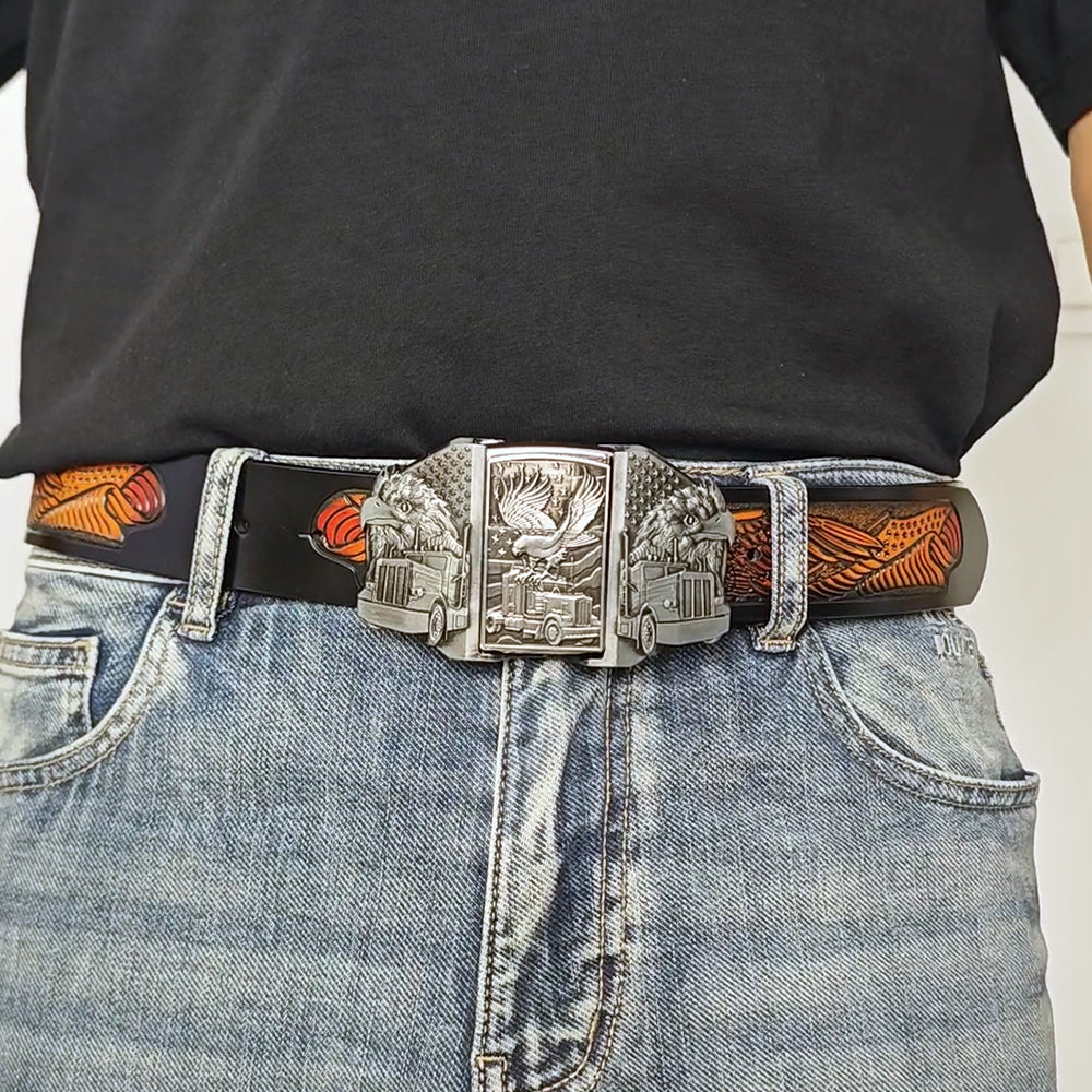 American Eagle Patriotic Leather Belt Hidden Lighter