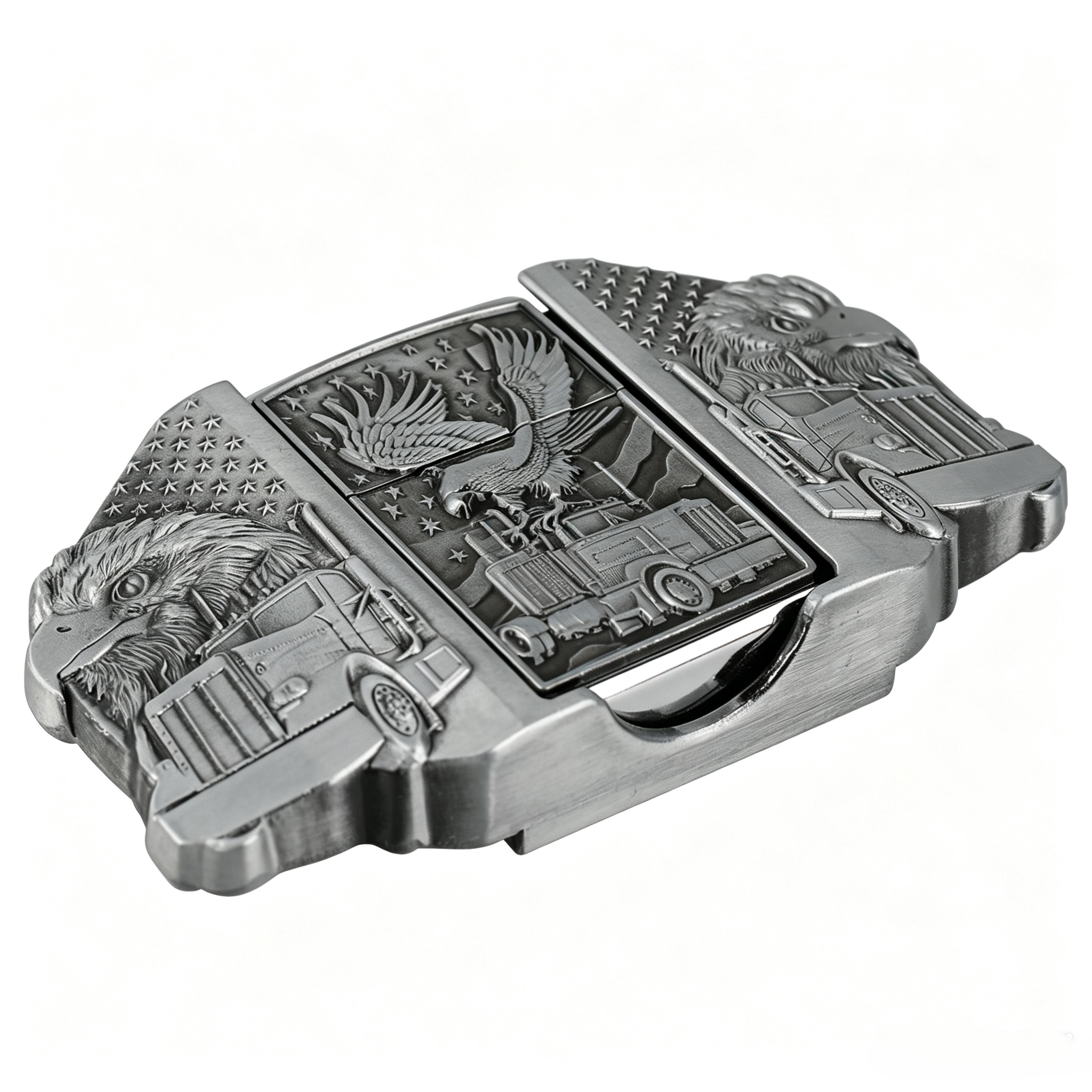 American Eagle Patriotic Leather Belt Hidden Lighter
