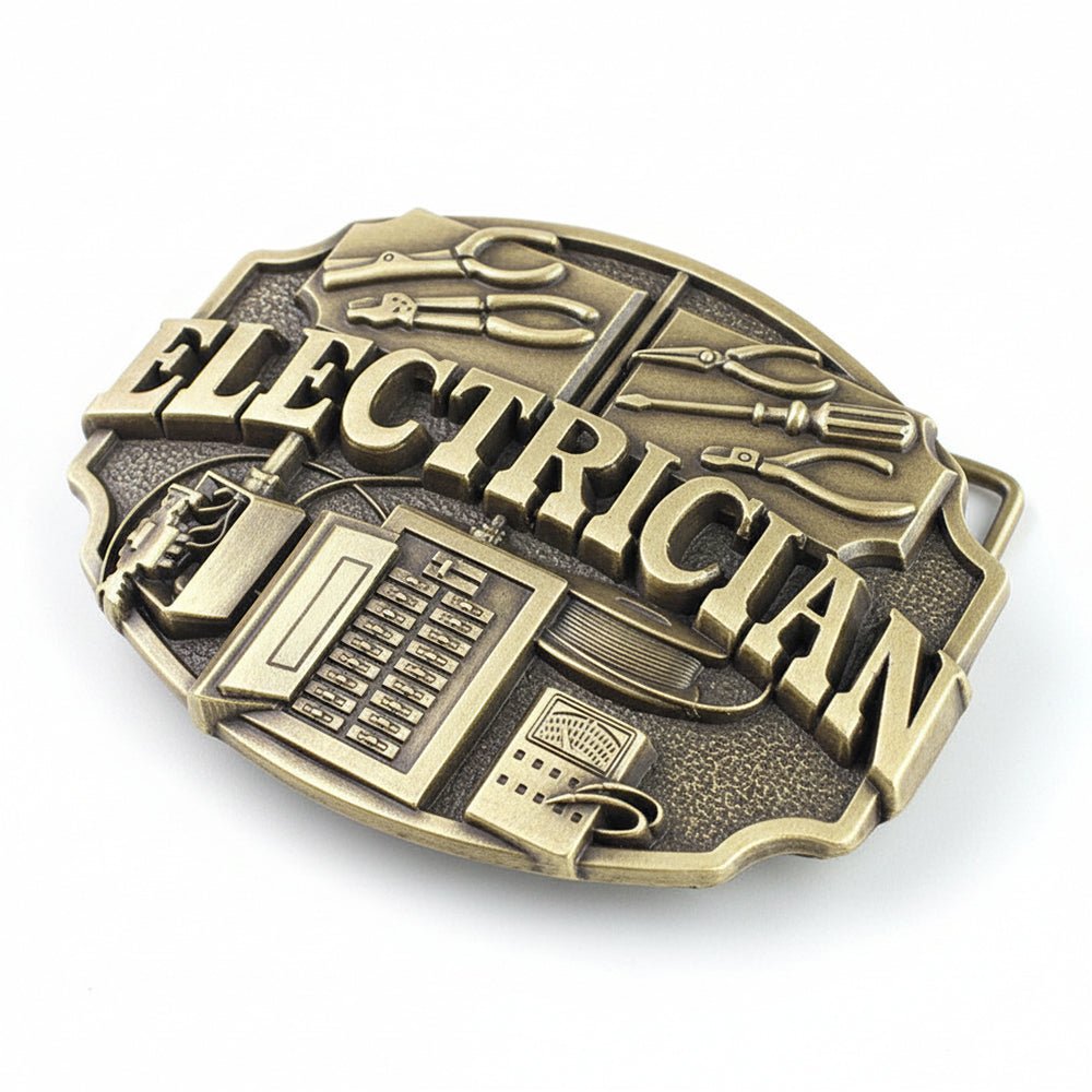Electrician Belt Buckle - CowderryBelt BucklesAntique Gold