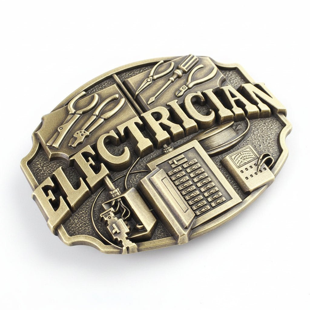 Electrician Belt Buckle - CowderryBelt BucklesAntique Gold