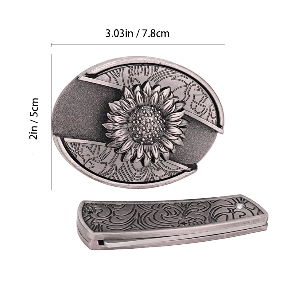 Embossed Brown Leather Western Utility Belt - CowderryBeltsSunflower