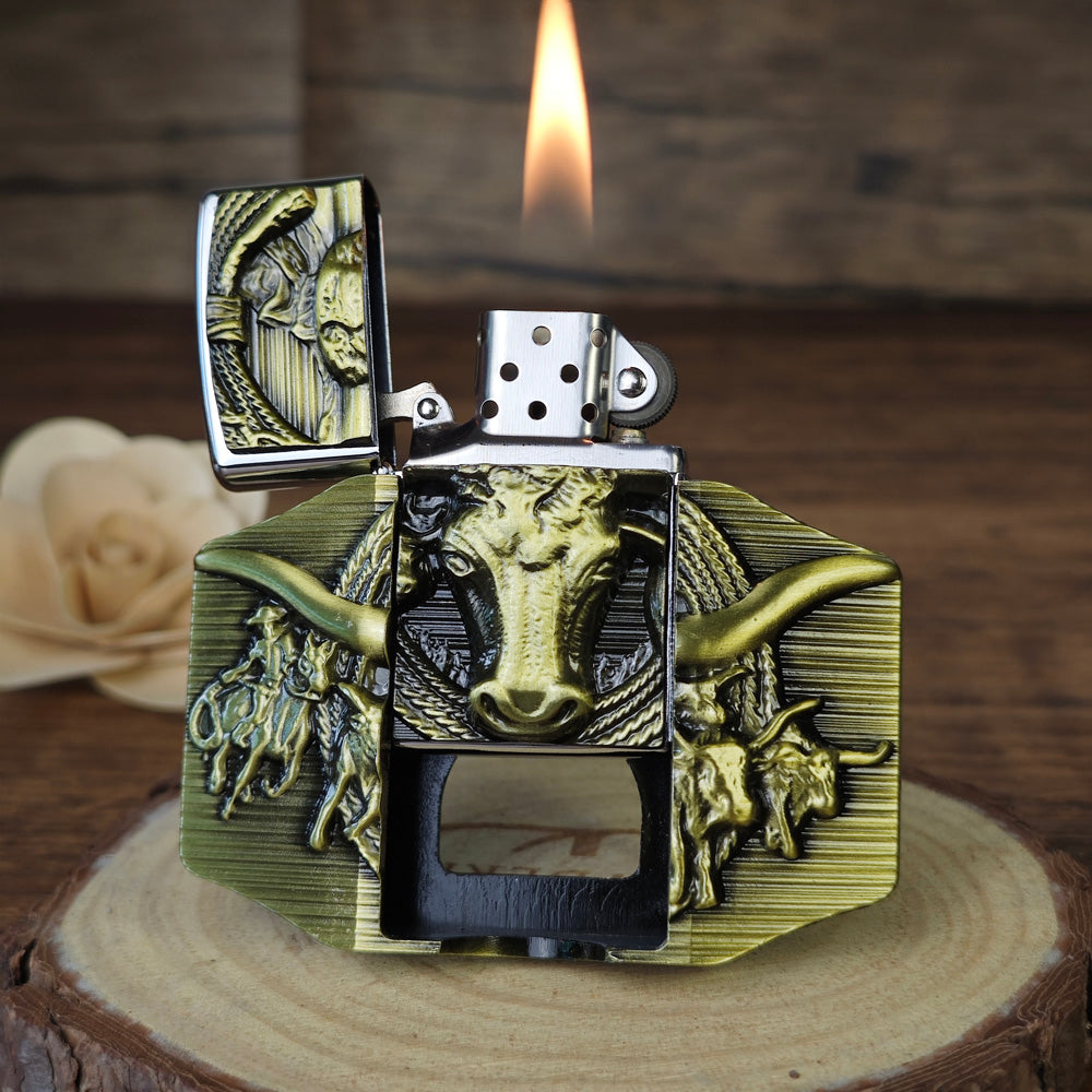 Longhorn Belt Buckle hidden Lighter
