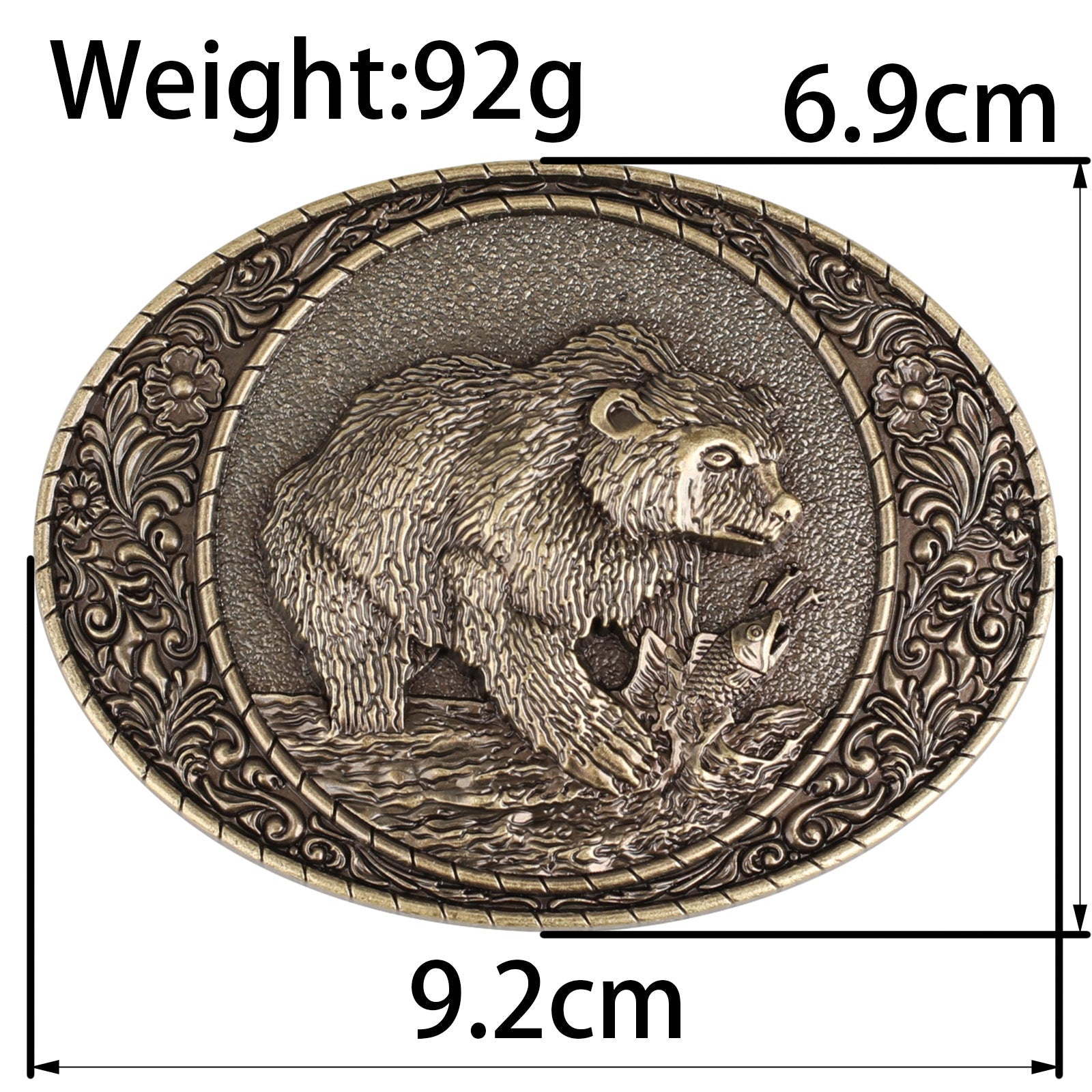 Grizzly Bear Fishing Western Belt Buckle - CowderryBelt Buckles
