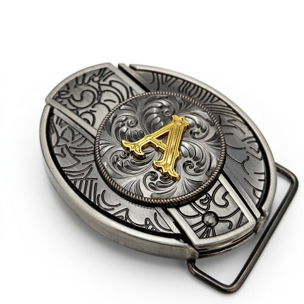 Initial A To Z Western Belt Buckle for Cowboy Cowgirl - CowderryBelt BucklesA