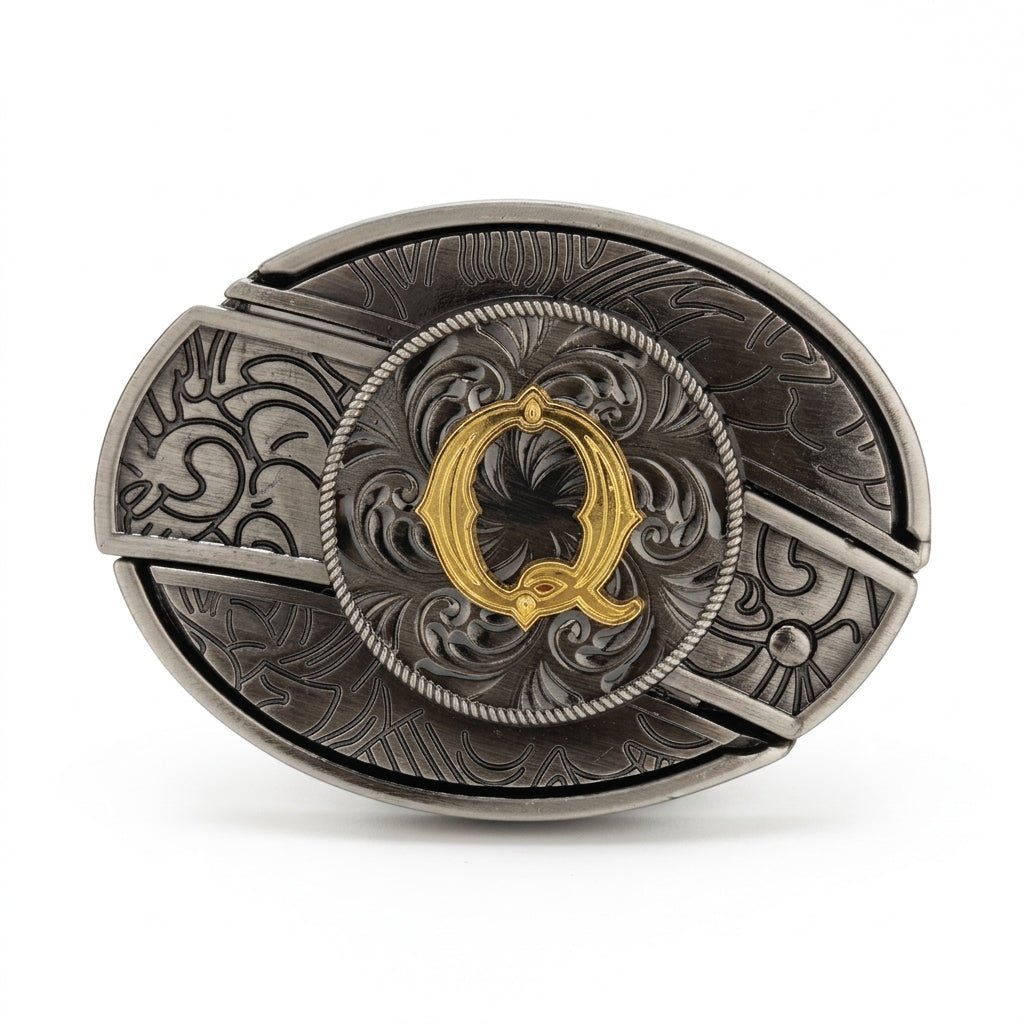 Initial A To Z Western Belt Buckle for Cowboy Cowgirl - CowderryBelt BucklesQ