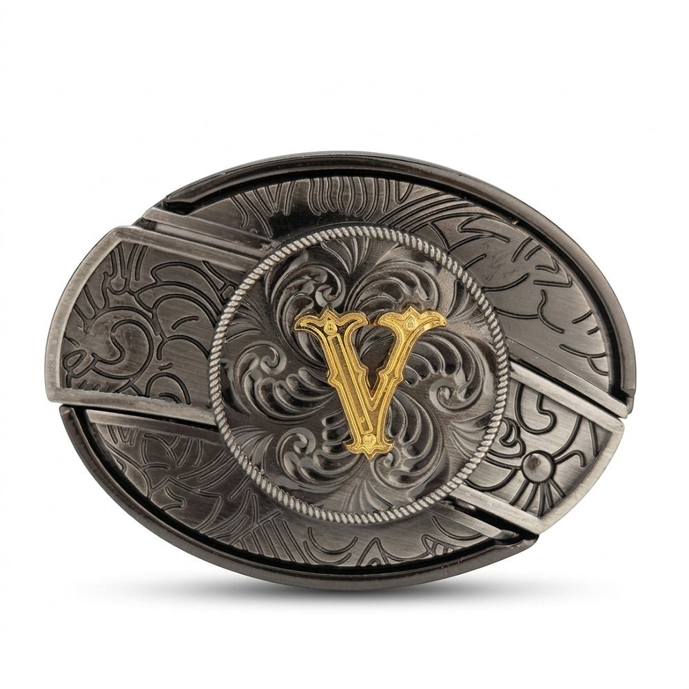 Initial A To Z Western Belt Buckle for Cowboy Cowgirl - CowderryBelt BucklesV