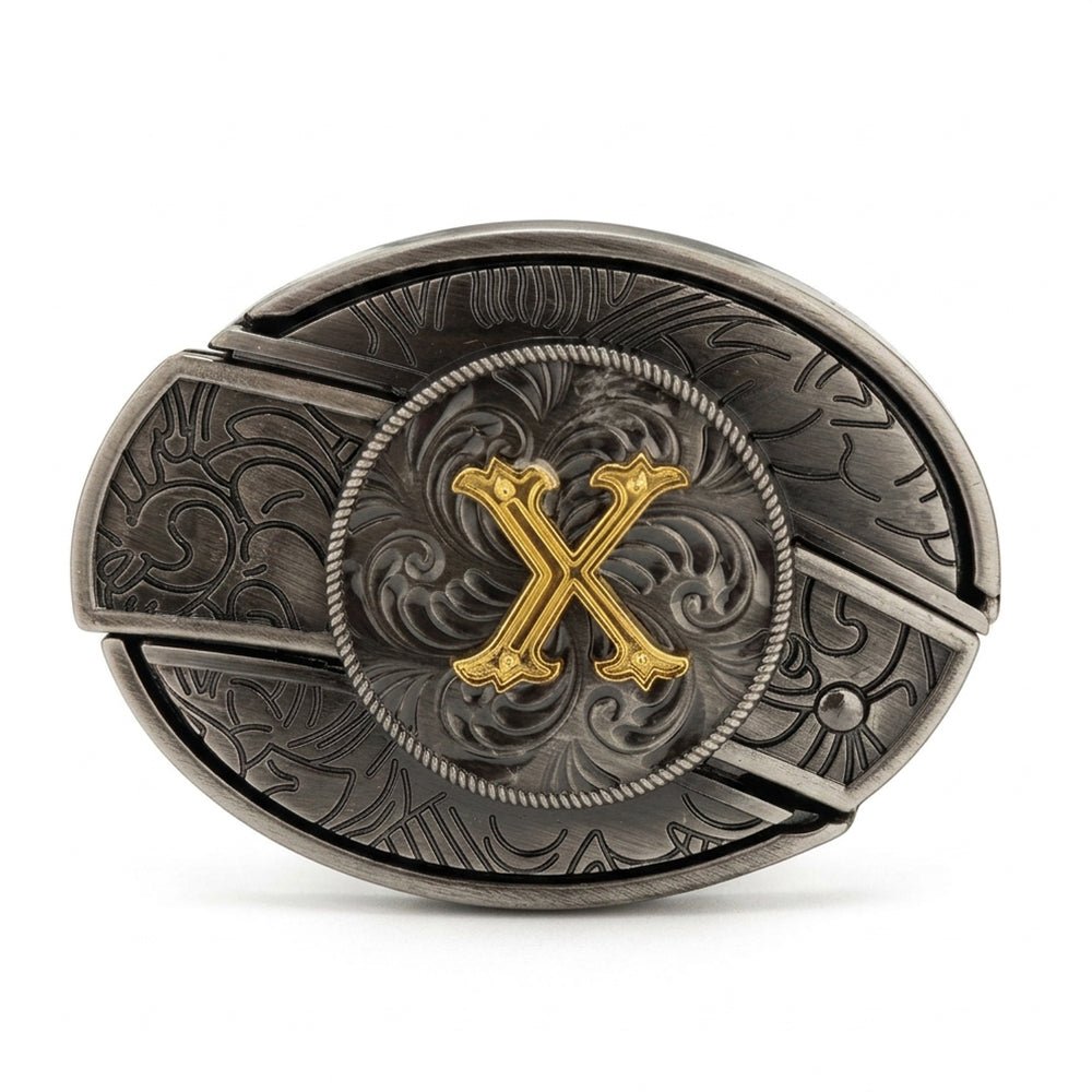 Initial A To Z Western Belt Buckle for Cowboy Cowgirl - CowderryBelt BucklesX