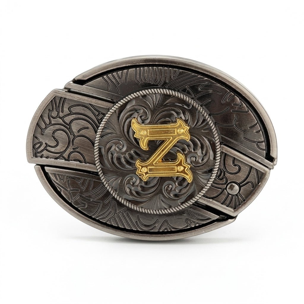 Initial A To Z Western Belt Buckle for Cowboy Cowgirl - CowderryBelt BucklesZ