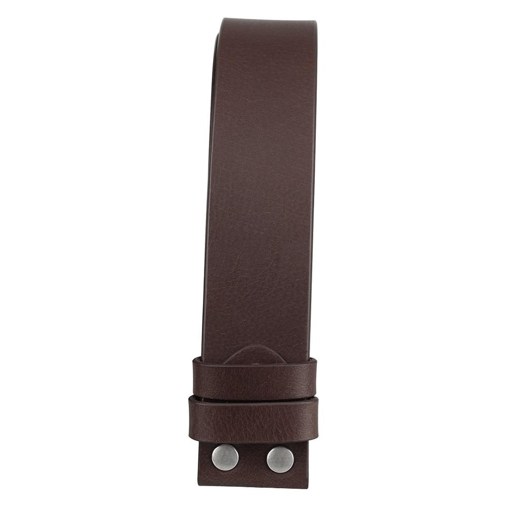 Mens Genuine Leather Belt 1.5" Wide No Buckle Screw On Western Cowboy - CowderryBeltsBrown