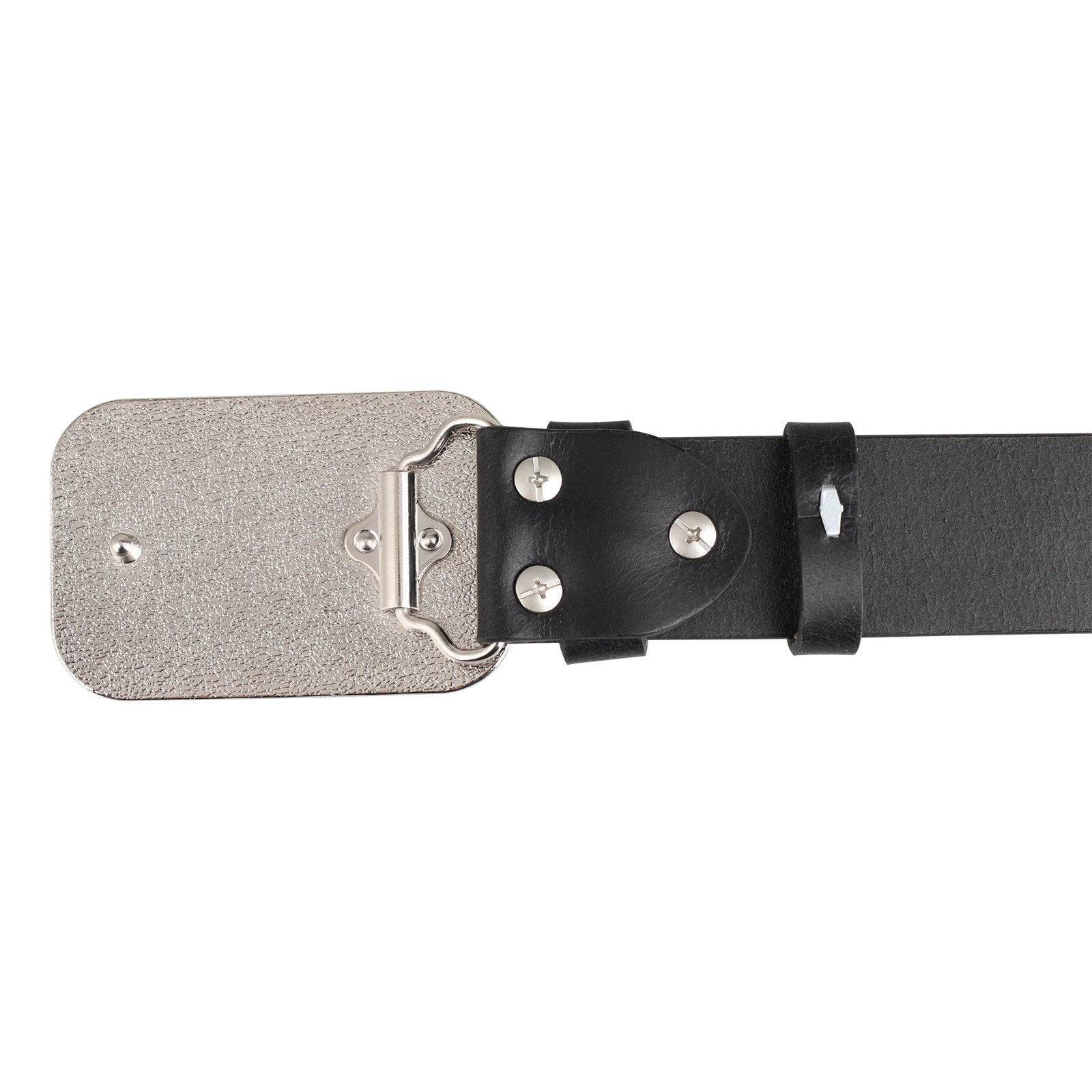 Mens Genuine Leather Belt Aztec Mayan Sun Calendar Rectangle Buckle - CowderryBeltsAntique Silver