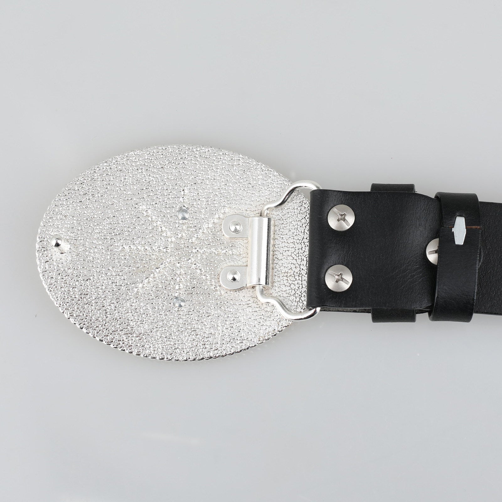 Mens Genuine Leather Western Belt Gold Silver Oval Buckle Cowboy - CowderryHorse