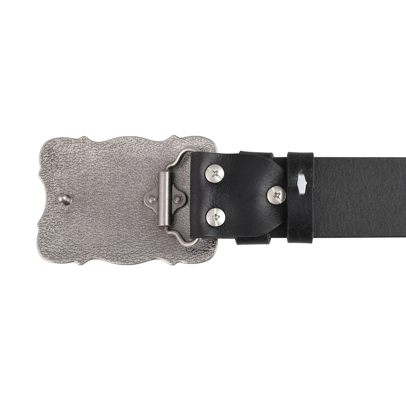 Mens Genuine Leather Western Belt Silver Cross Floral Buckle Christian - CowderryBeltsStyle 2