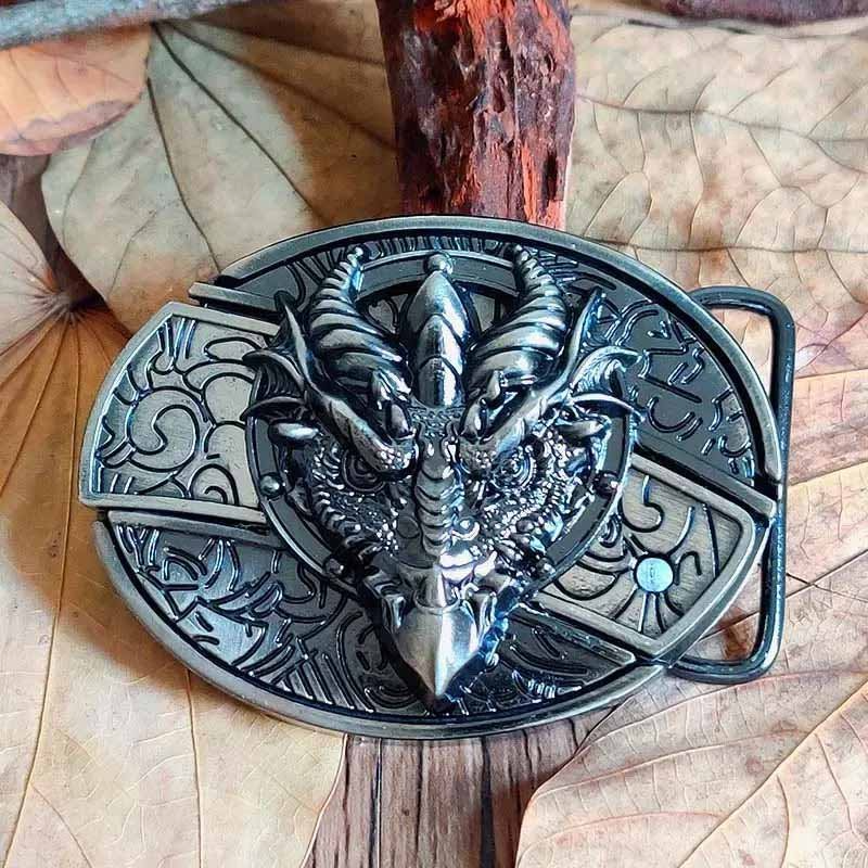 Metal Oval Belt Buckle for Cowboy Cowgirl - CowderryBelt BuckleDragon
