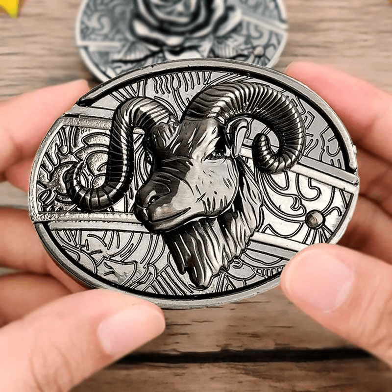 Metal Oval Belt Buckle for Cowboy Cowgirl - CowderryBelt BuckleGoat