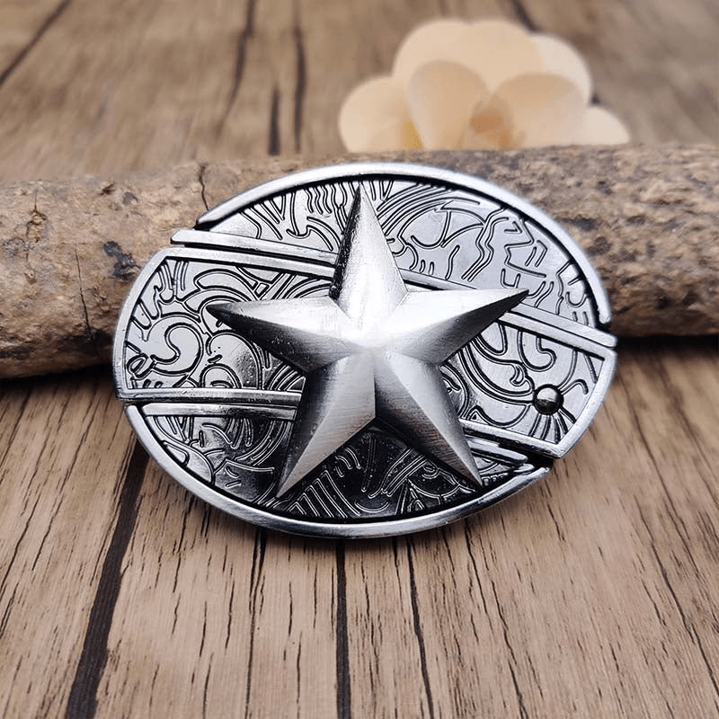 Metal Oval Belt Buckle for Cowboy Cowgirl - CowderryBelt BuckleLone Star