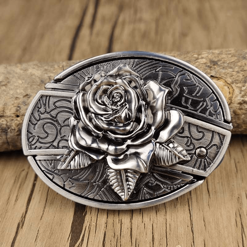 Metal Oval Belt Buckle for Cowboy Cowgirl - CowderryBelt BuckleRose