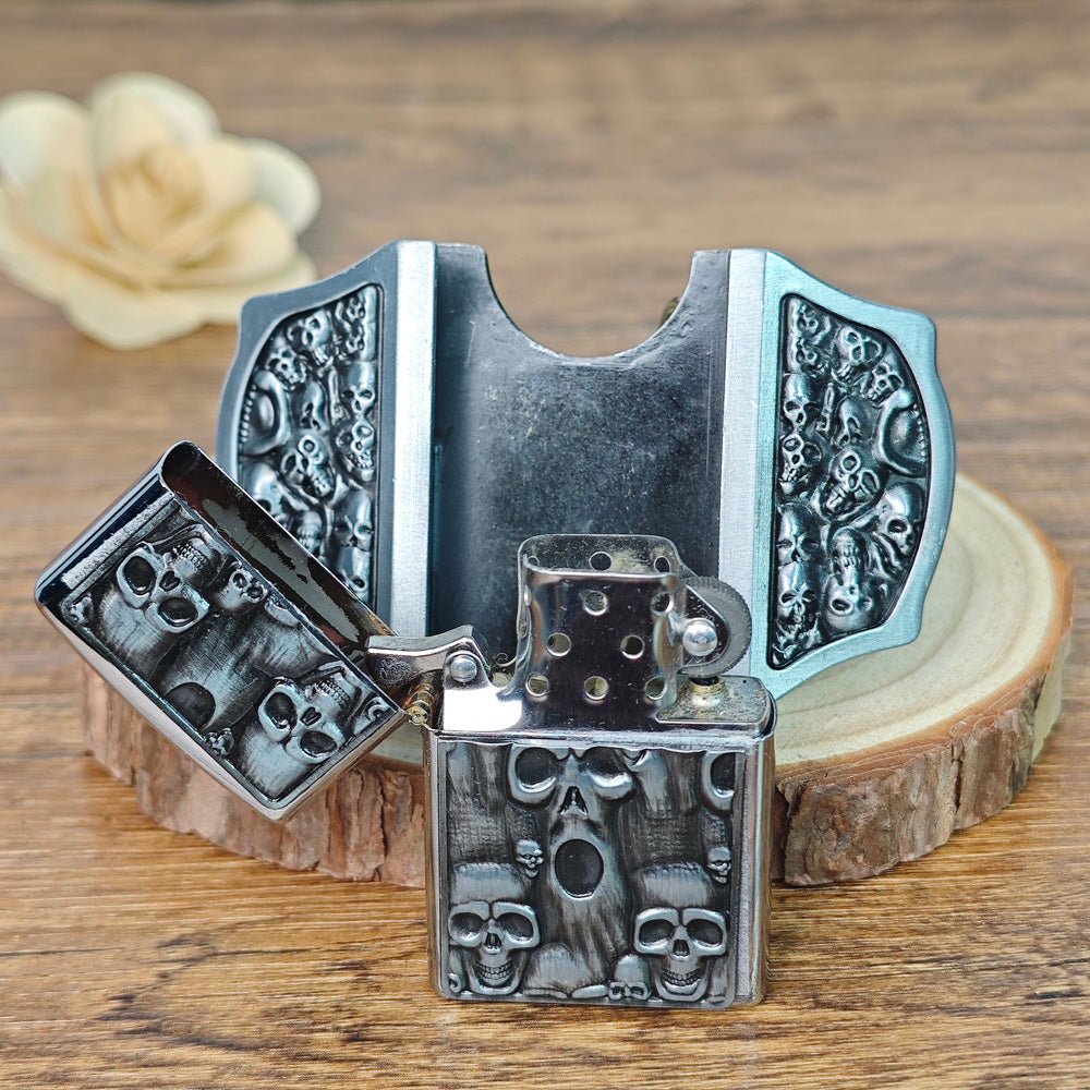Multi-Skull Collage Lighter Belt Buckle - CowderryBelt BucklesStyle 1