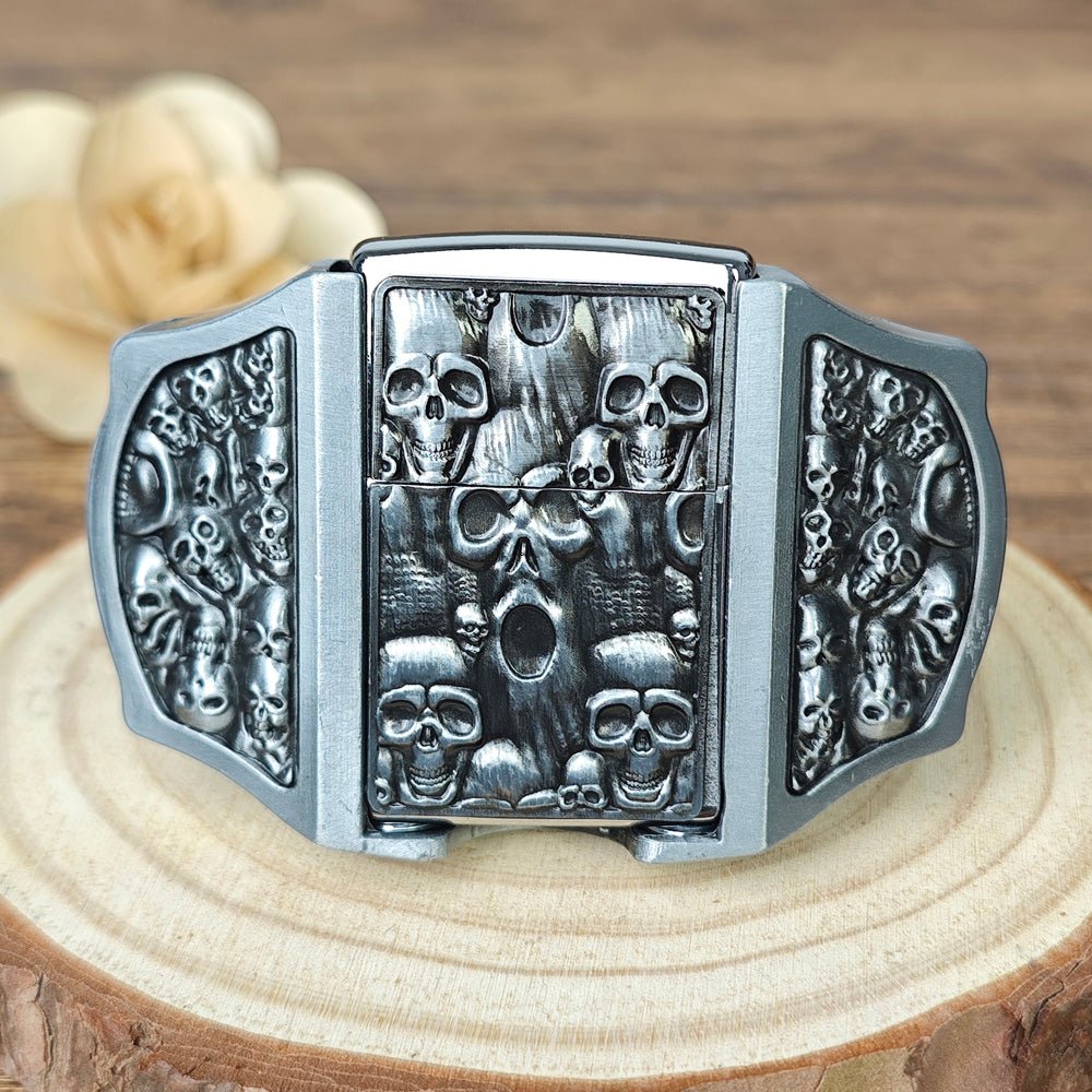 Multi-Skull Collage Lighter Belt Buckle - CowderryBelt BucklesStyle 1