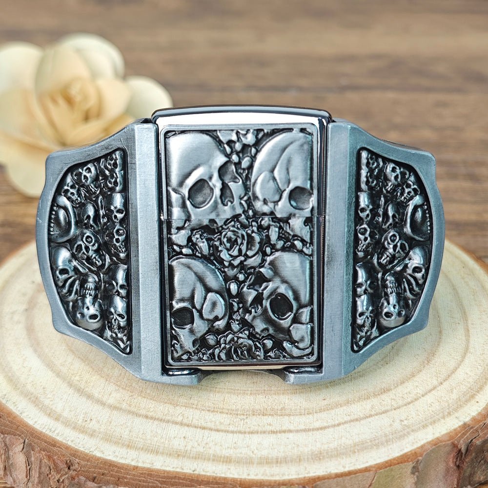 Multi-Skull Collage Lighter Belt Buckle - CowderryBelt BucklesStyle 2