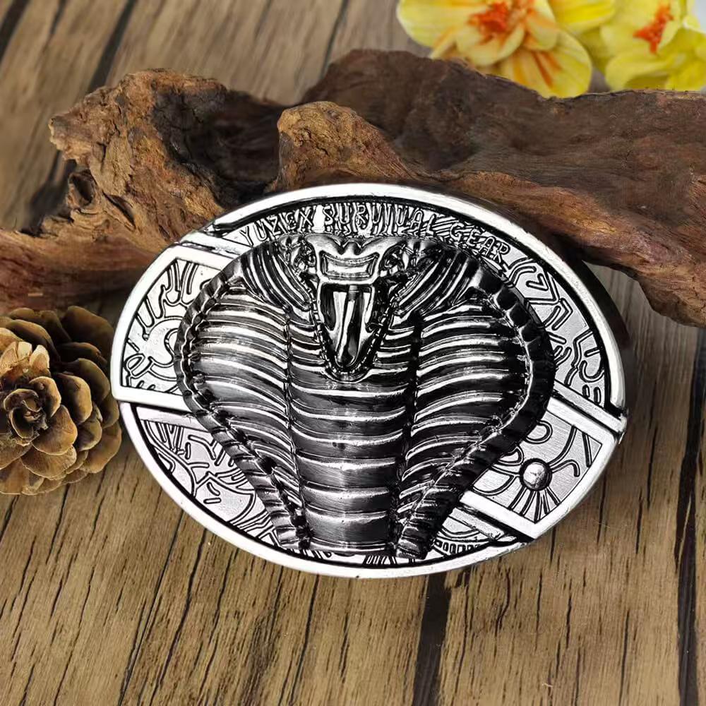 Personalized Cool Belt Buckle – Custom Text Engraved on the Back - CowderryBelt BuckleCobra