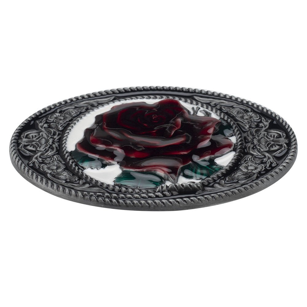 Rose Belt Buckle - CowderryBelt BucklesRed