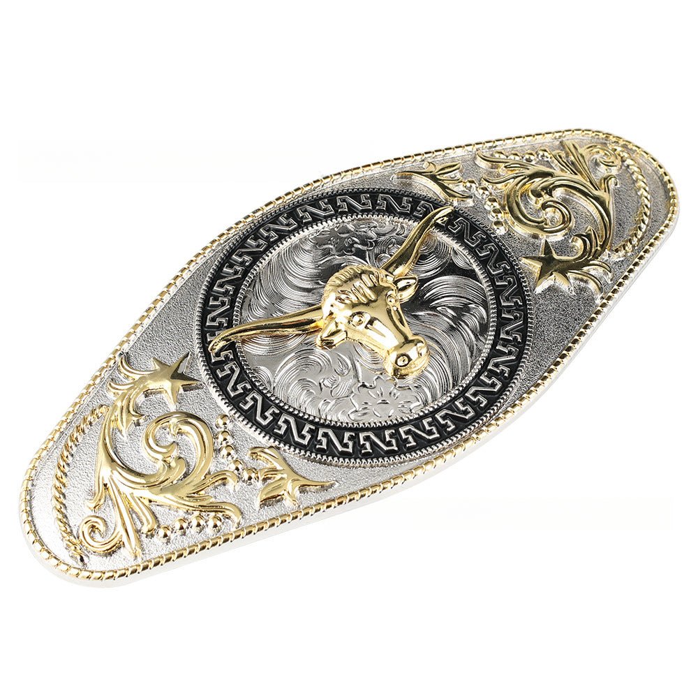 Silver Gold Western Cowboy Longhorn Belt Buckle - CowderryBelt BucklesLonghorn