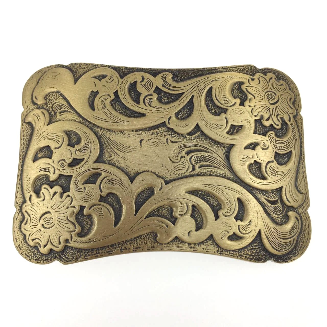Vintage Solid Brass Western Belt Buckle