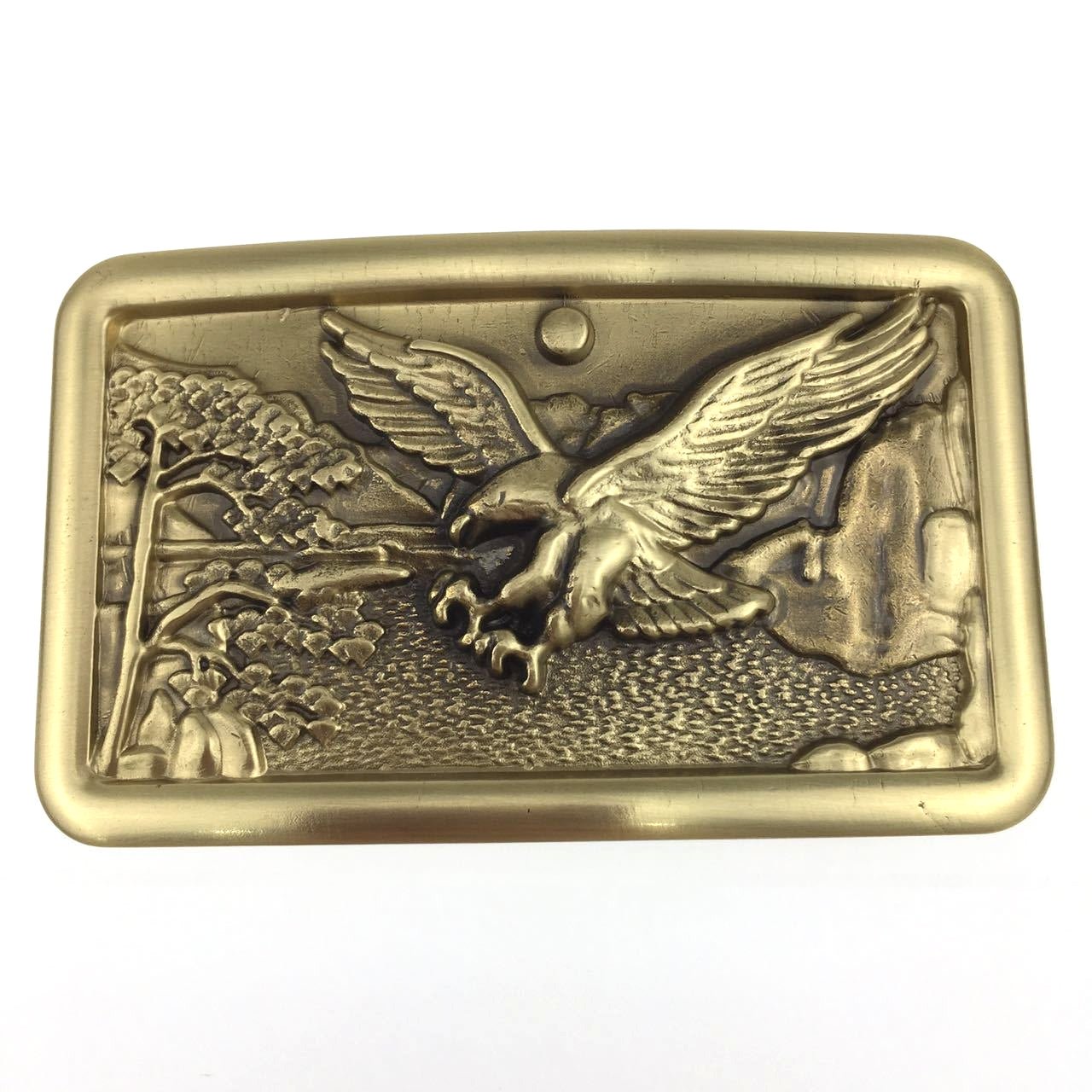 Vintage Solid Brass Western Belt Buckle display picture 3