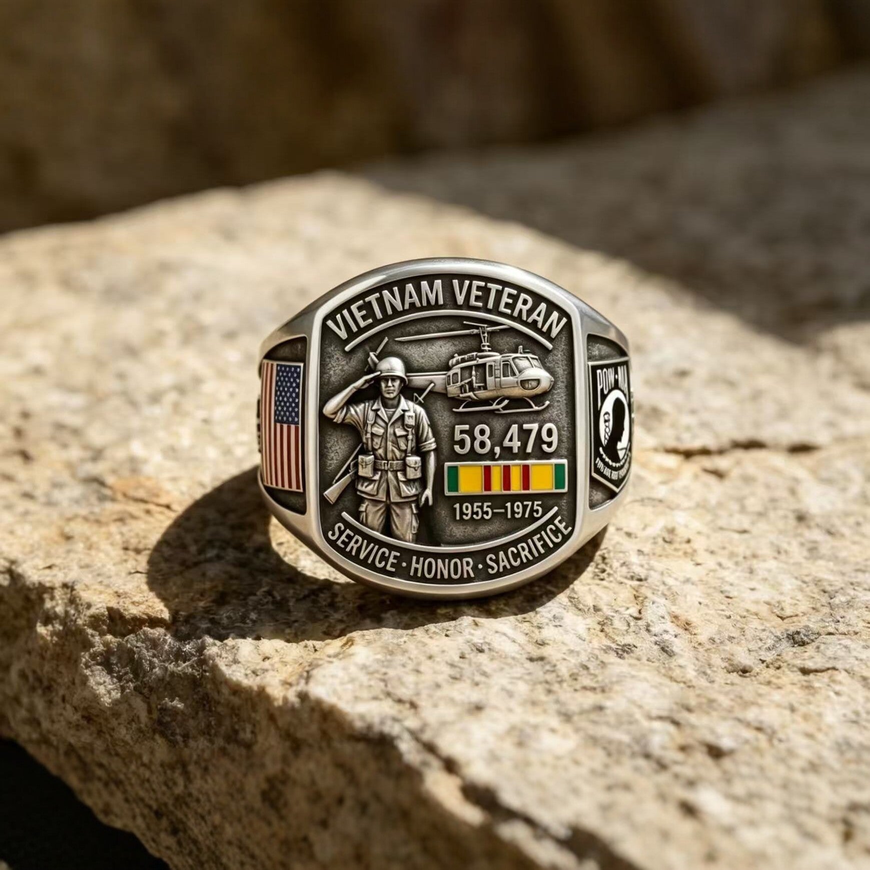 Vietnam Veteran Memorial Souvenir Rings - CowderryRings8 US