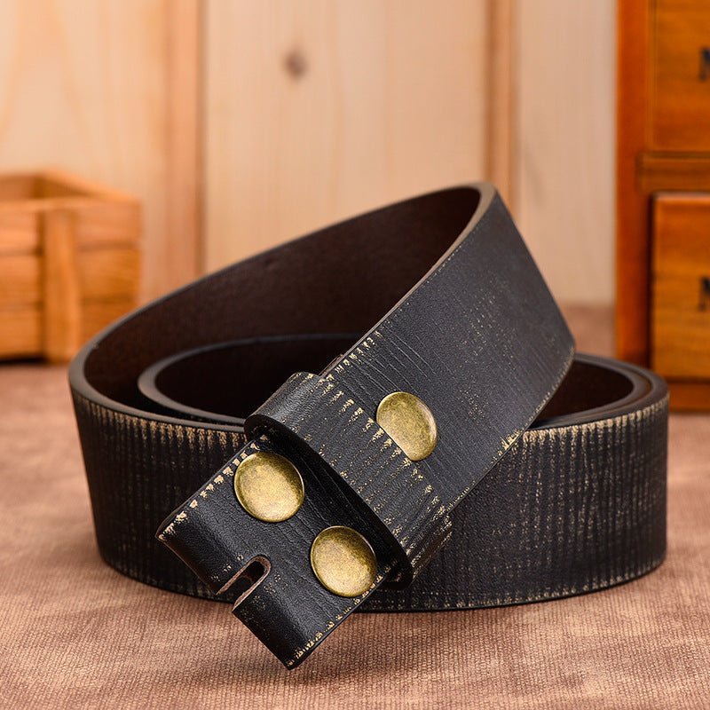 Vintage Belt Strap Without Buckle 1.5" Wide for Men - CowderryBeltsBlack
