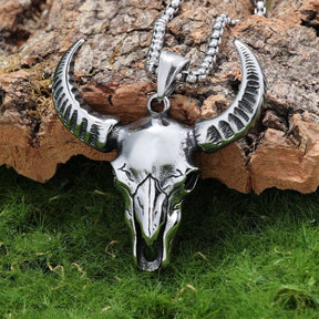 Vintage Bull Skull Necklce - CowderryNecklaces