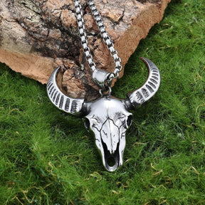 Vintage Bull Skull Necklce - CowderryNecklaces