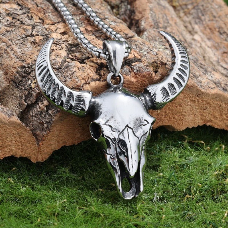 Vintage Bull Skull Necklce - CowderryNecklaces