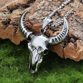 Vintage Bull Skull Necklce - CowderryNecklaces