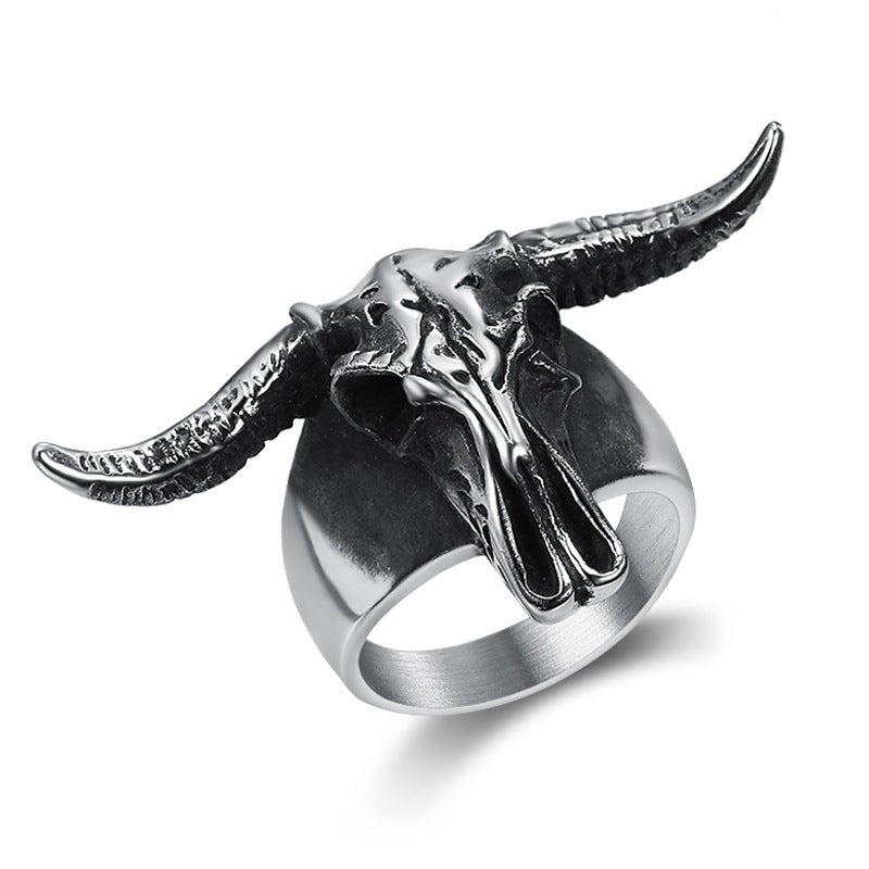 Vintage Longhorn Bull Cowboy Ring - CowderryRings7 US