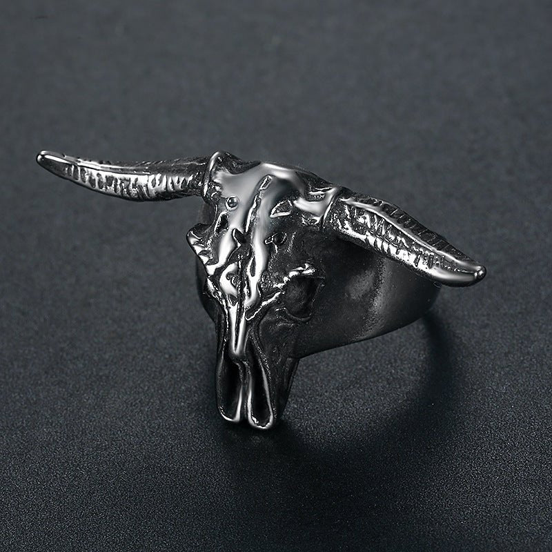 Vintage Longhorn Bull Cowboy Ring - CowderryRings7 US